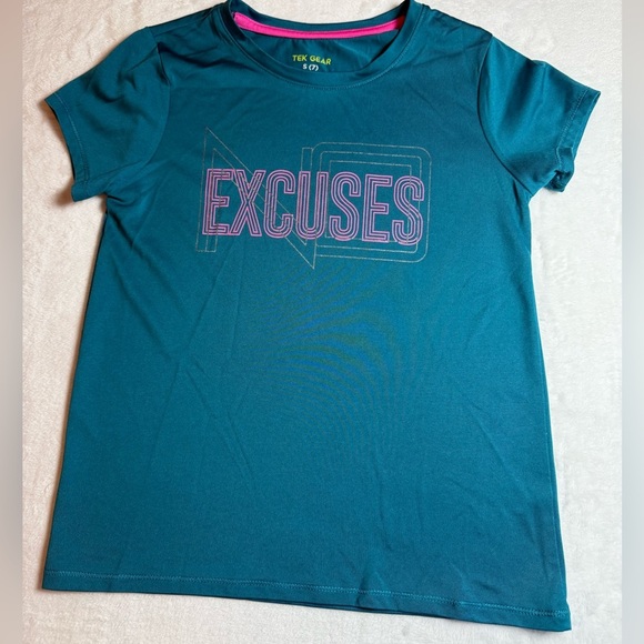 tek gear Other - Tek Gear Teal Kids Tee with No Excuses Graphic Size Girls S(7)
